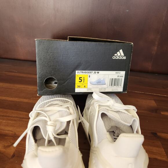 adidas Women's Ultraboost 20 Running Shoe, White/Grey/Black, 5.5 M US - Picture 7 of 8